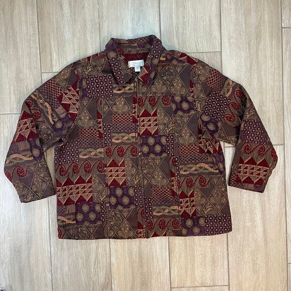 CJ Banks Christopher & Banks Patchwork Jacket Women’s 2X Retro Boho - Picture 1 of 8